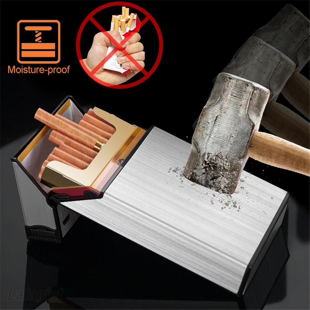 2 In 1 20 Cigarette Case Lighter Case USB Rechargeable Electronic Case Portable Windproof Smoking Accessories Gift for Men