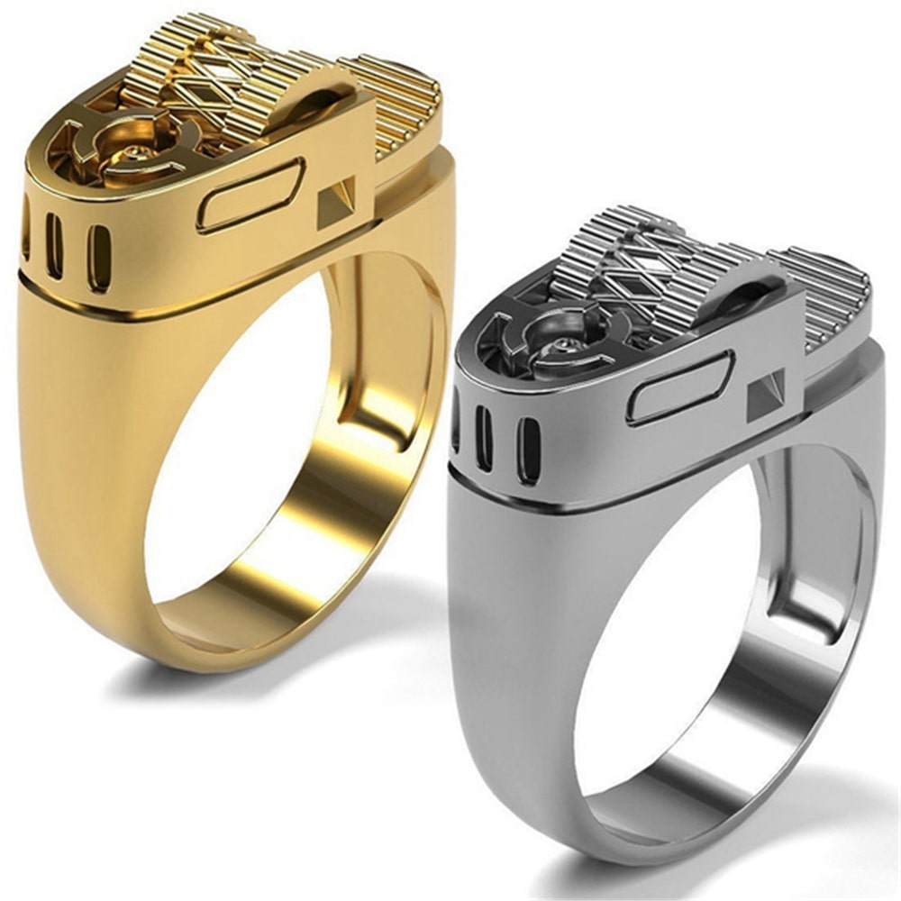 Novelty Punk ring Lighter at best price Gear Rings for Men Hip Hop Silver Gear Rings Mens Jewellery Gothic Accessories Party Rings Birthday Gifts