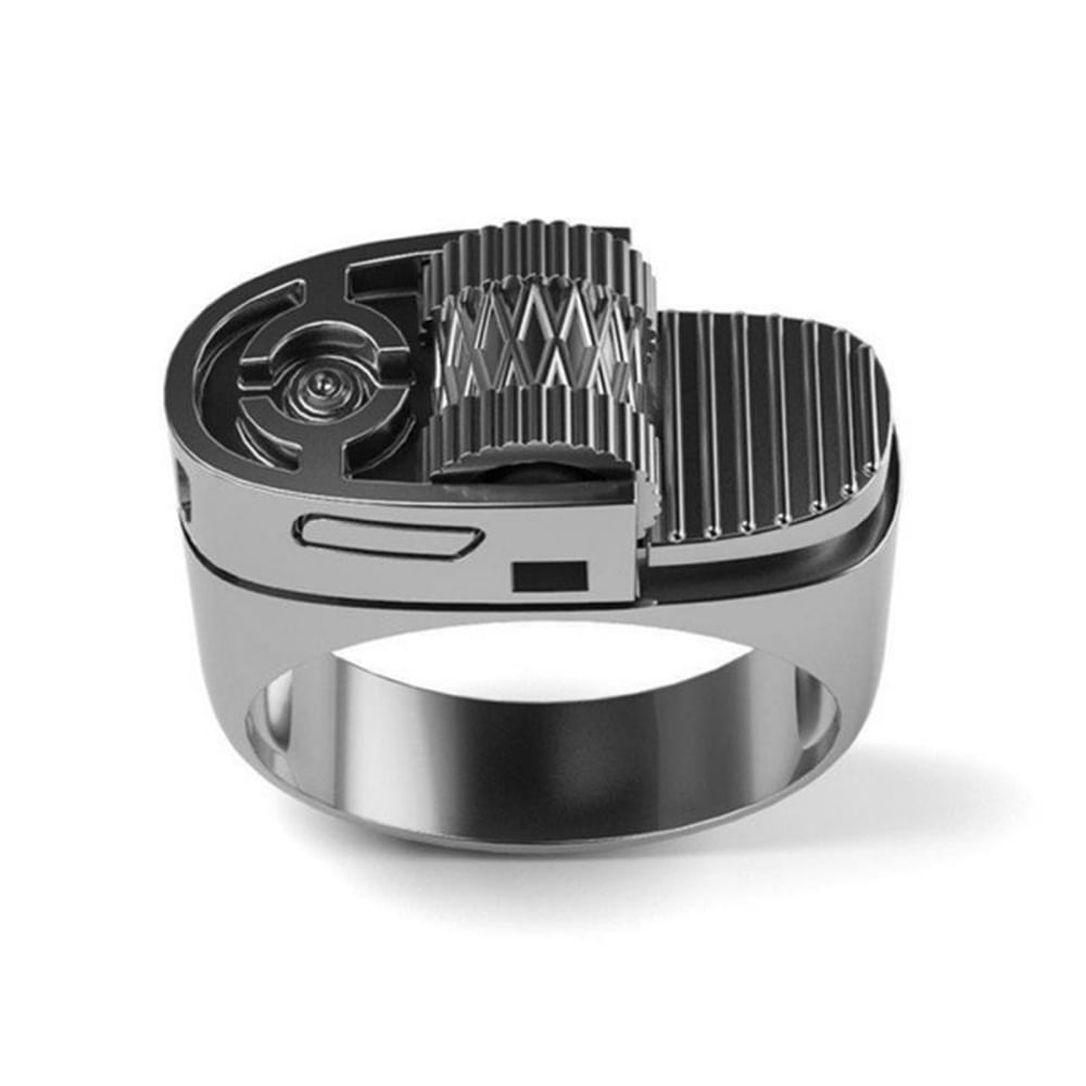 Novelty Punk ring Lighter at best price Gear Rings for Men Hip Hop Silver Gear Rings Mens Jewellery Gothic Accessories Party Rings Birthday Gifts