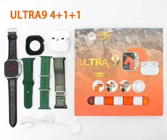 Buy Ultra 9 Smart Watch With Earpods And 6 Straps At Best Price In Pakistan -Qureshi Products
